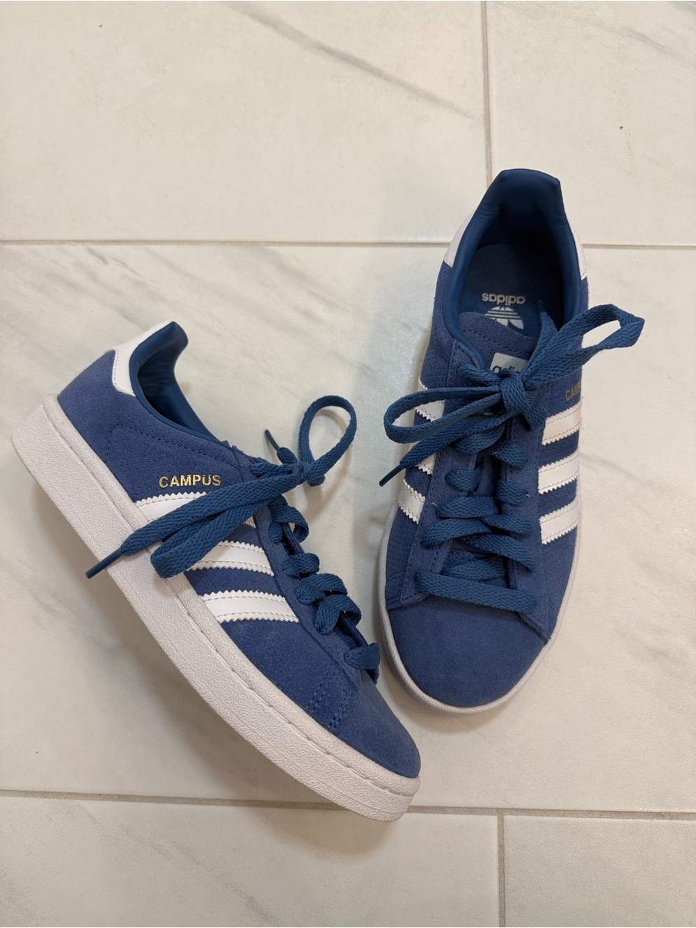 adidas Campus J Navy Blue White Sneakers Size 3.5Y / Women 5